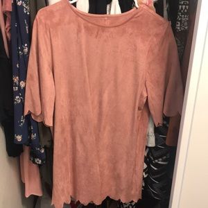 NWOT Suede Dress in Blush